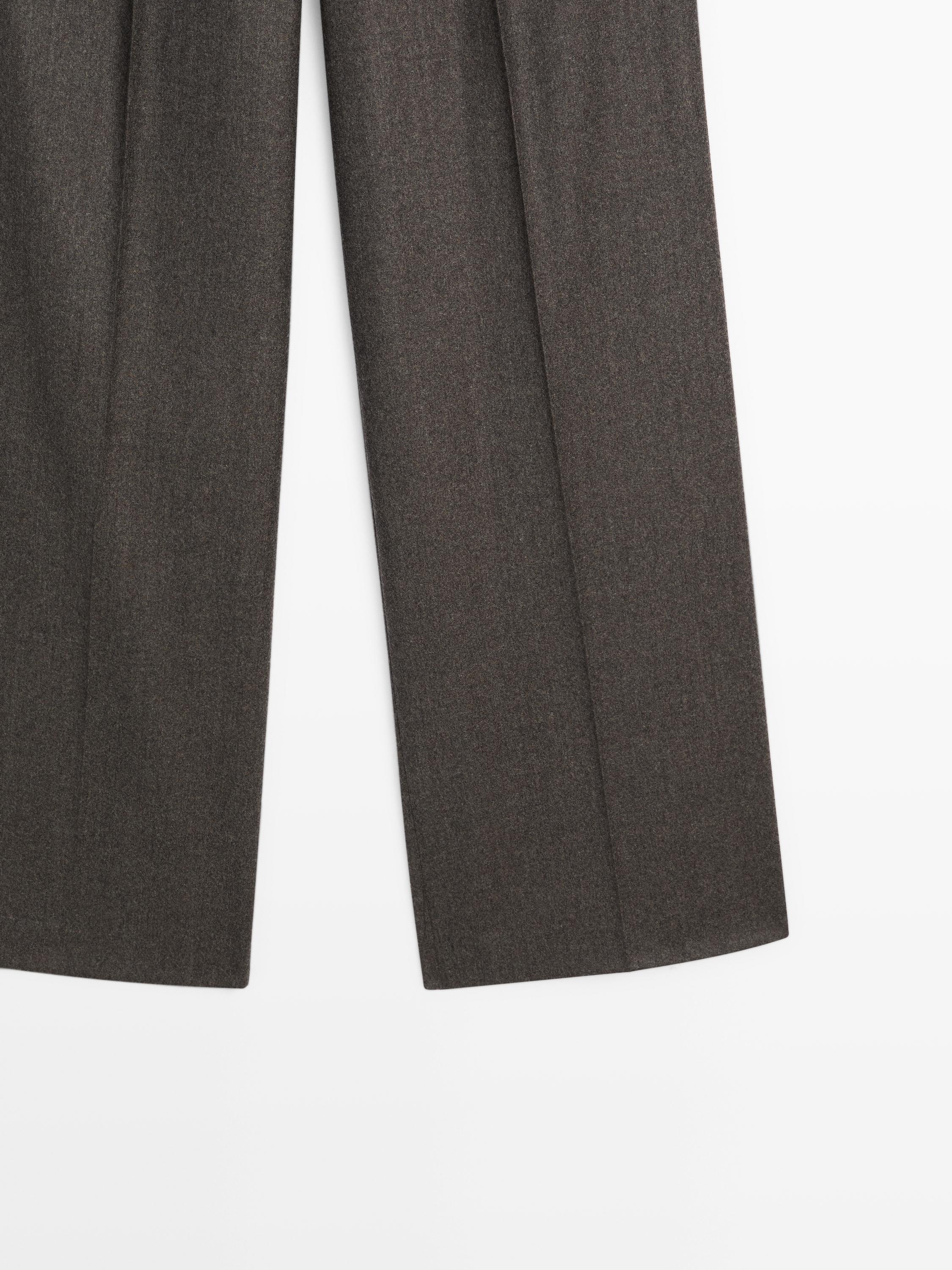 100% wool melange suit trousers